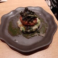 Beyond meat with Cerdanya potato, kale and pork trinxat side at Season in Barcelona