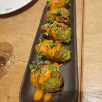 Zucchini fritters (undercooked) at Season in Barcelona