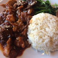 veggie 'meat' / vegan option at Cafe Happy in Kirkland