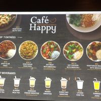 Simple menu at Cafe Happy in Kirkland