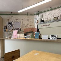 Coffee bar with beautiful ceramic cups  at Orval in Barcelona