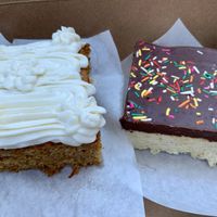 Carrot cake and Rice Krispie treat  at Angeline's Bakery and Cafe in Sisters