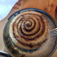 Vegan cinnamon roll  at Angeline's Bakery and Cafe in Sisters
