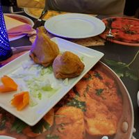 Samosa vegetarian; the yogurt sauce is not vegan at Singh's in Wiesbaden