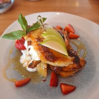 Vegan croissant French toast at Blue Kiwi Organic Market & Cafe' in Cape Town