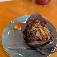 Vegan chocolate chip muffin at Blue Kiwi Organic Market & Cafe' in Cape Town