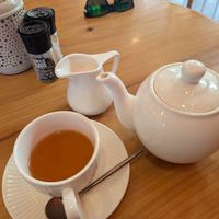 Rooibos tea with almond milk at Blue Kiwi Organic Market & Cafe' in Cape Town