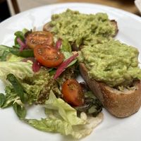 Avocado toast served with side salad  at Birnam Arts in Dunkeld