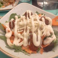 Insalata Croccante Veg (con letto di hummus rosa e falafel, buonissima!) at Vineria N.4 in Pistoia