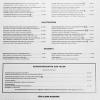 Main Menu Card at Ruderei in Hanau