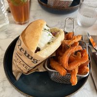 Pita Falafel (vegetarian)  at Les Amis in Corsica