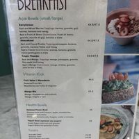 Partial menu at Açai Sisters - Maybe closed in Rome