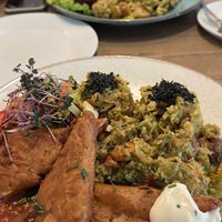 Tofu meal and healthy meal (in the back)  at Upcafe in Split