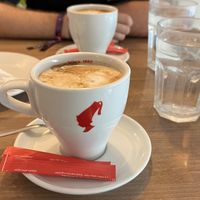 White coffee with soy milk  at Upcafe in Split