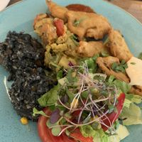 Oyster Mushrooms with vegetable risotto  at Upcafe in Split