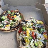 Con vegetable with vegan cheese  at Pizza Rustica in Miami Beach