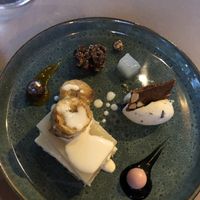 Pictured is the banana toffee dessert with olive oil icecream   at Lucky Leek in Berlin