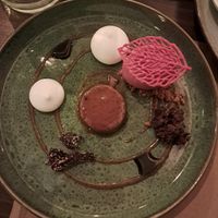 Cherry ice cream and coffee dessert at Lucky Leek in Berlin