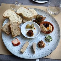 homemade cheese variation | bread variation | fig and nut mustard  at Lucky Leek in Berlin