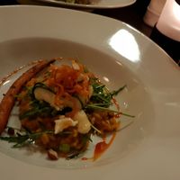 Carrot and feta risotto with the best vegan feta I've ever had at Lucky Leek in Berlin