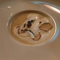 Potato and truffle soup at Lucky Leek in Berlin