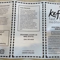 Menu at Kefi Fast Fresh Mediterranean in Bend