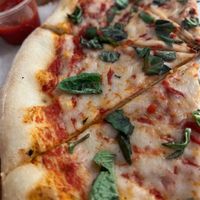 Vegan cheese pizza with Miyoko’s cheese  #Veganuary at Off Center Patio & Pub in Hilliard