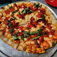 Margherita Pizza with violife cheese #Veganuary at Off Center Patio & Pub in Hilliard