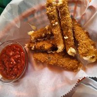 Cheese sticks #Veganuary at Off Center Patio & Pub in Hilliard