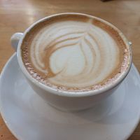 Oat latte at The Monocle Cafe in Macclesfield