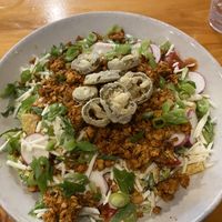 Tempeh taco salad  at Rise Above in St Catharines