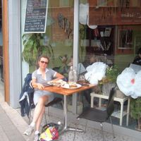 enjoying fab vegan lunch/dessert at Rise Above at Rise Above in St Catharines