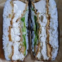 Tofu onigirazu at Moby Vegan Sushi in Dubai