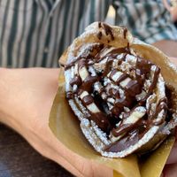 (Vegan) artisanal hazelnut and chocolate spread with bananas at Crepes House by PePe in Venice