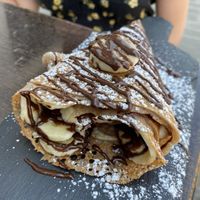 Tradizione with banana and hazelnut chocolate cream   at Crepes House by PePe in Venice