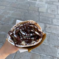 Vegan "nutella" (chocolate hazelnut spread) and banana crepe at Crepes House by PePe in Venice