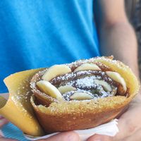 Non vegan Crepe with banana and Nutella at Crepes House by PePe in Venice
