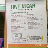 Menu at Fast Vegan in Fuengirola