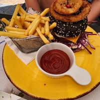 Burger and fries at Fast Vegan in Fuengirola