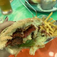 Cheese burger with pepperoni   at Fast Vegan in Fuengirola