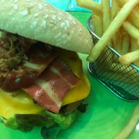 Cheese and bacon burger!  at Fast Vegan in Fuengirola