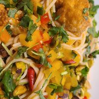 Thai Cauliflower Quinoa Pasta in coconut curry sauce at Silver Diner in Ashburn