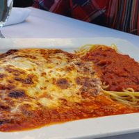 eggplant parmigiana at Ristorante Villa Francesca in Boston