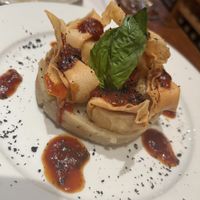 Tofu crujiente con puré de patatas  at Paprika in Granada