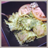 Pesto ravioli at Paprika in Granada