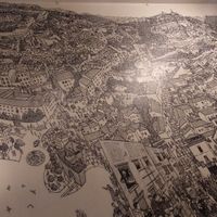 Beautiful mural arte inside at Paprika in Granada