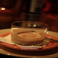 Free aperitif. Soya milk with banana and chilli. at Paprika in Granada