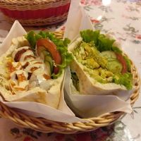 falafel (left) and avocado (right)  at Falafel Garden in Kyoto