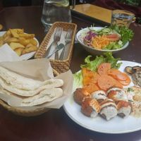 falafel plate and fries at Falafel Garden in Kyoto