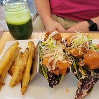 Also delicious- cauliflower tacos and Green Gamut juice! at Green Gamut in Grand Bahama